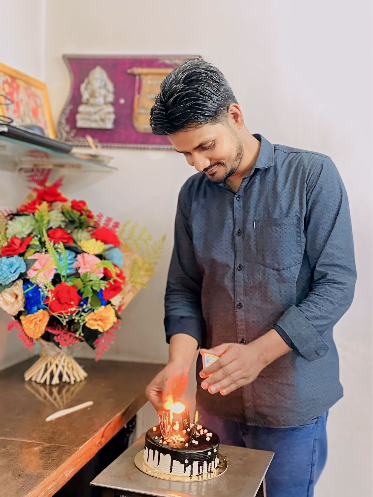 Anil Sir cutting his birthday cake